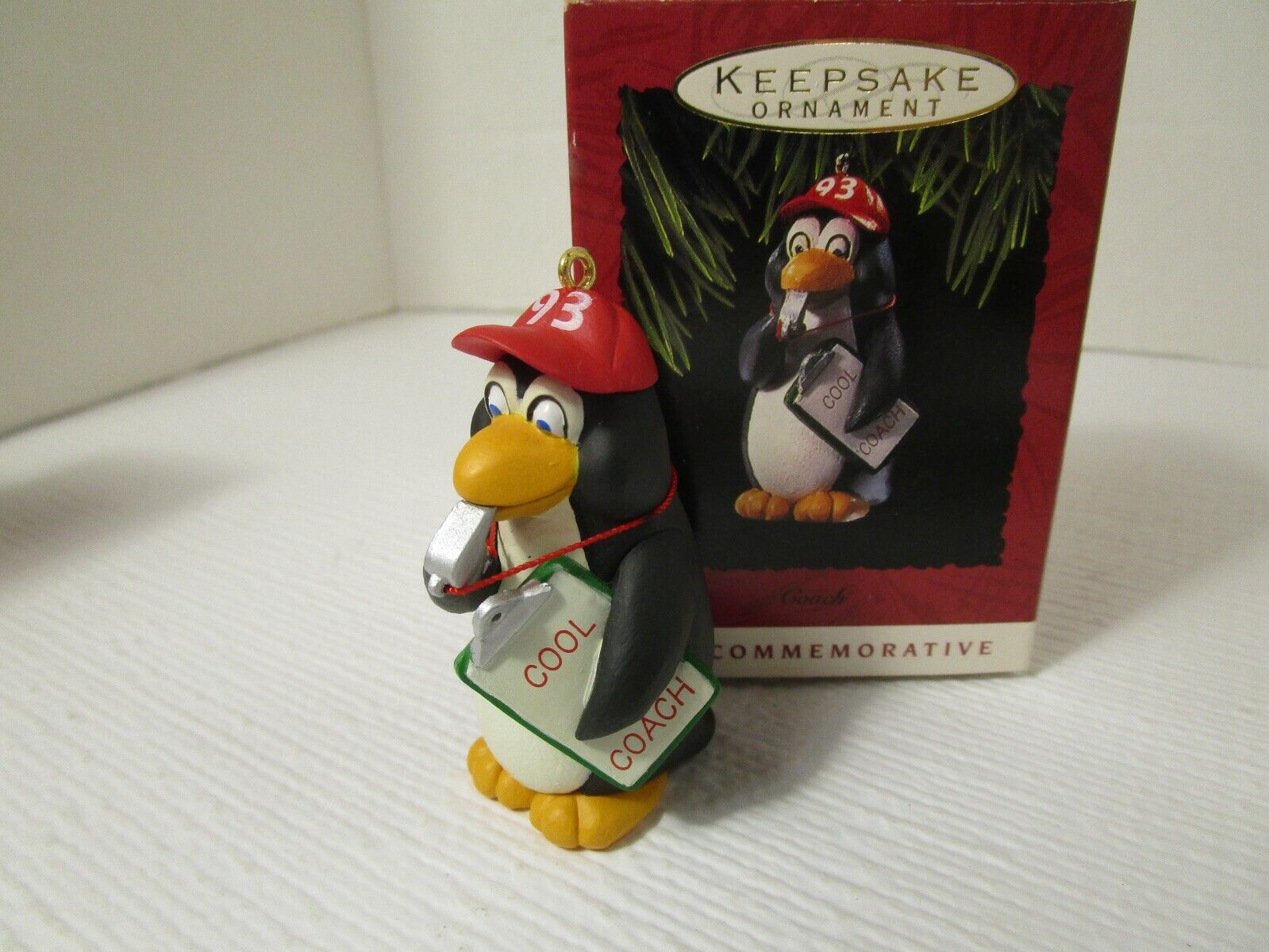 Hallmark ~ Coach ~ Penguin Handcrafted Keepsake Ornament 1993 NEW