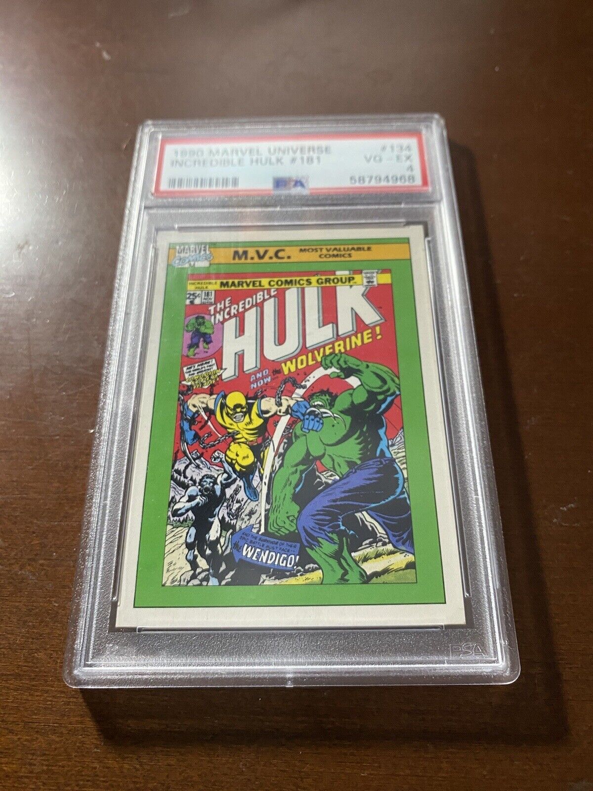 Marvel 1990 Universe #134 Incredible Hulk #181 PSA 4 WOLVERINE