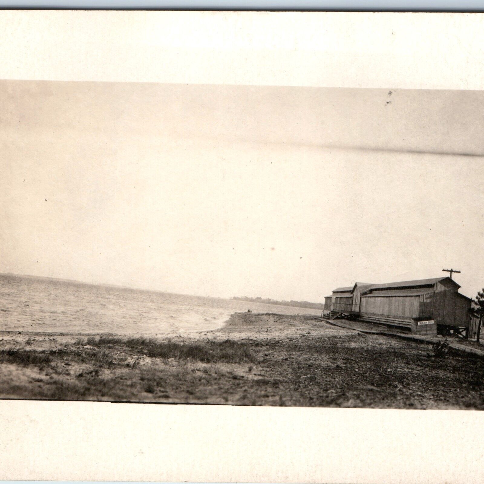 c1910s WWI era Shore Line Warehouse RPPC Trash Box Photo Port Military ORR A244