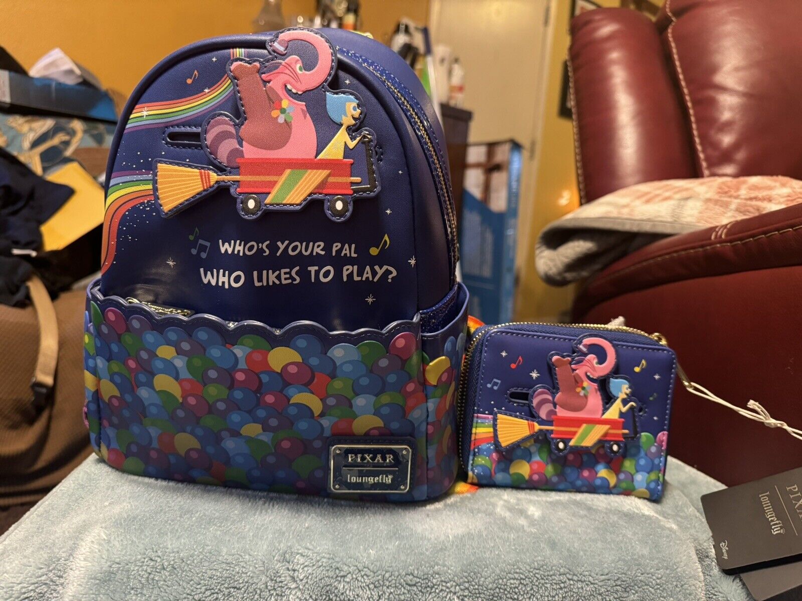 Disney Loungefly Inside Out Back Pack  Wallet NWT