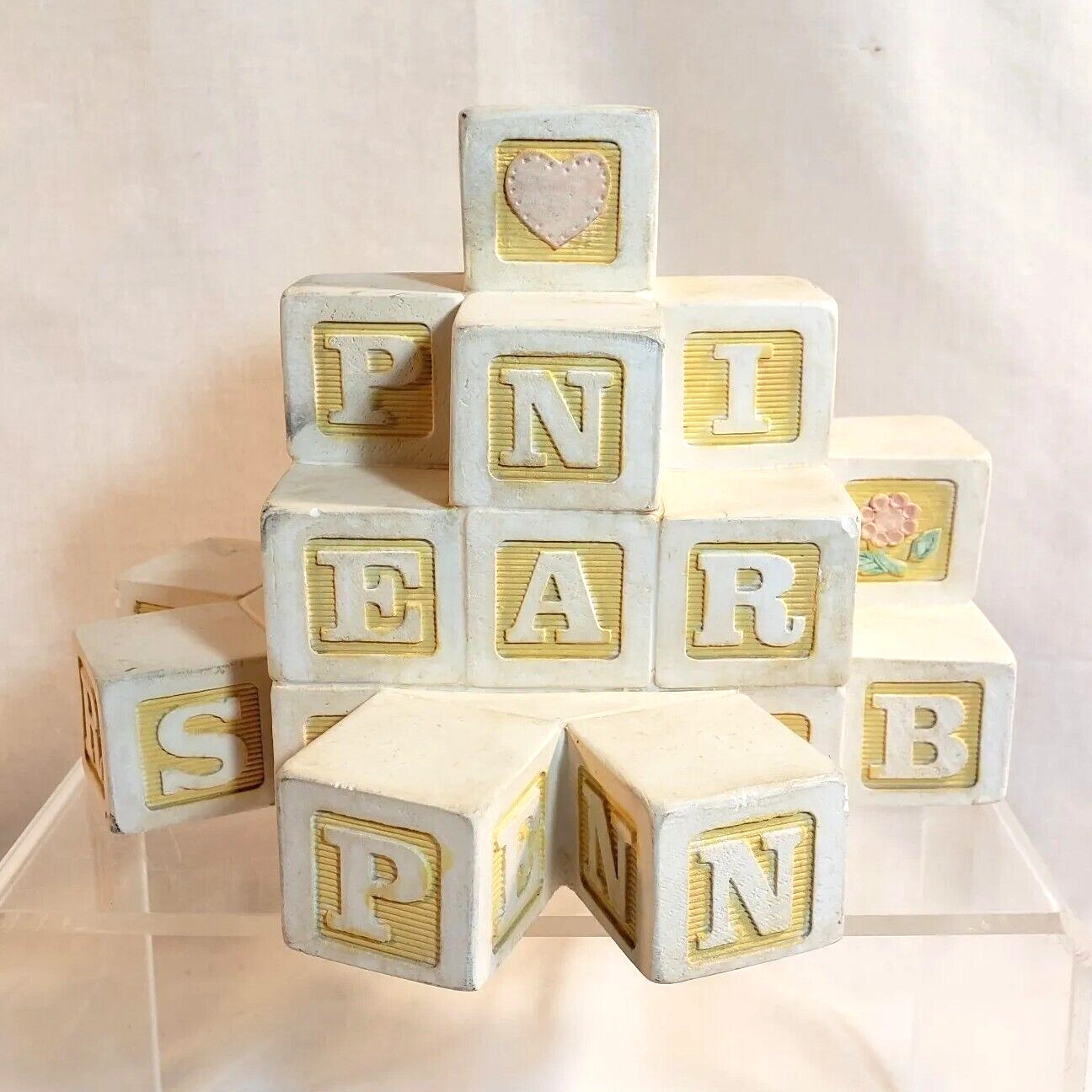 Vintage Penni Bears Block Display Stand Miniature Collection Display