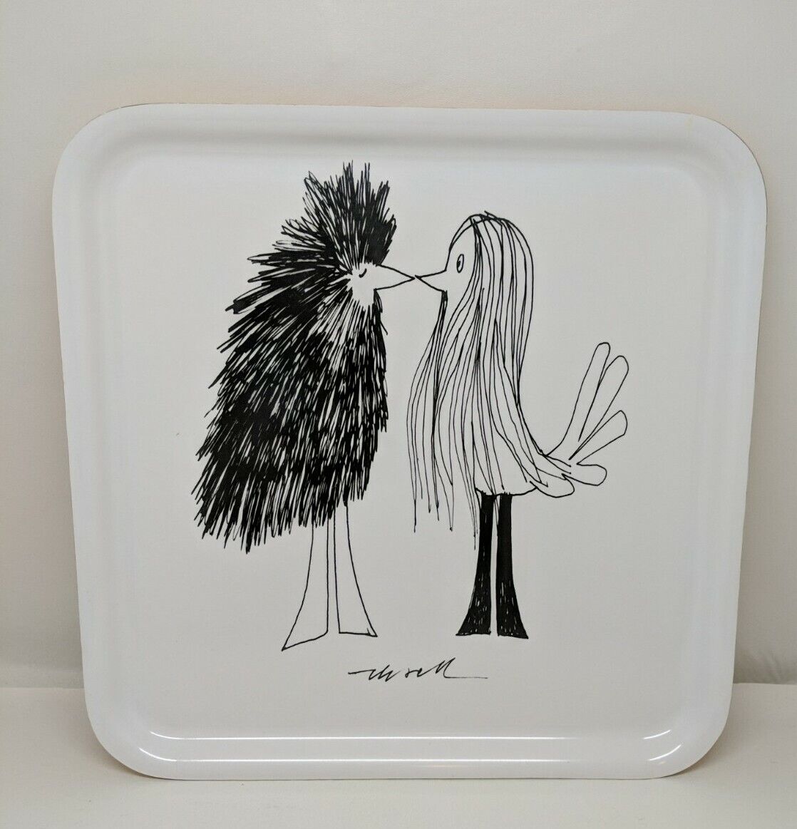 Olle Eksell Birds Ikea Square Plastic Tray Limited Edition Black White 13\