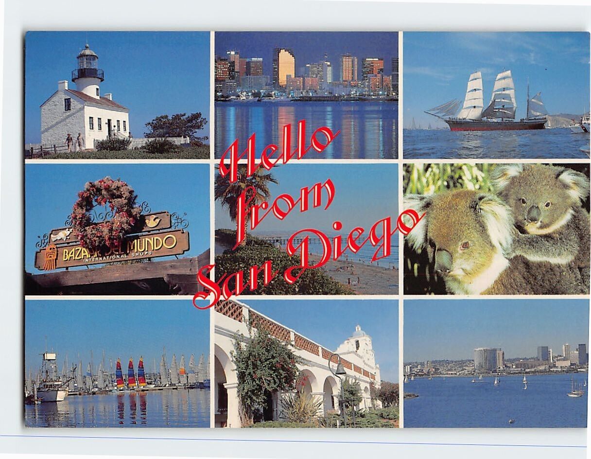 Postcard Hello from San Diego, California