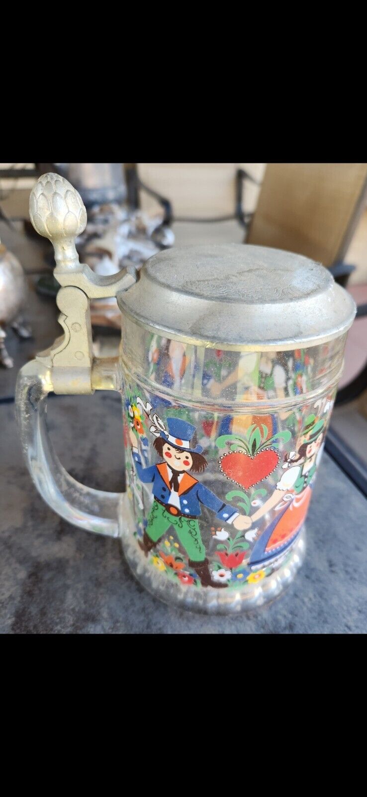 vintage rare stein glass mug