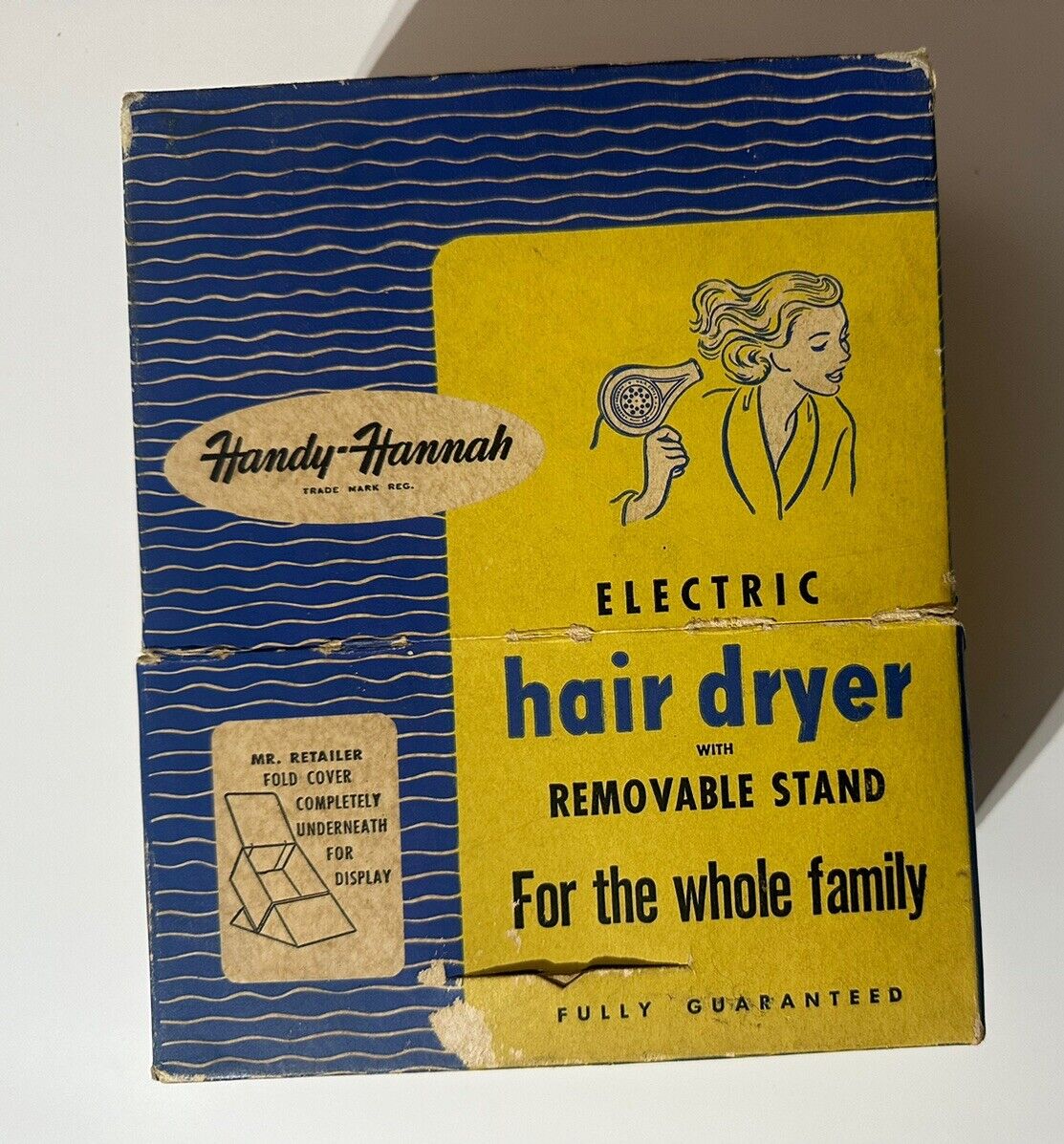 Vintage Handy Hannah Electric Hair Dryer in Original Display Box 1950's Works