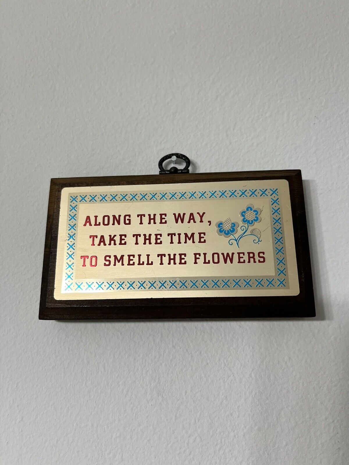 Vintage MCM Wall Hanging “Smell The Flowers” Midcentury Wood Gallery Wall