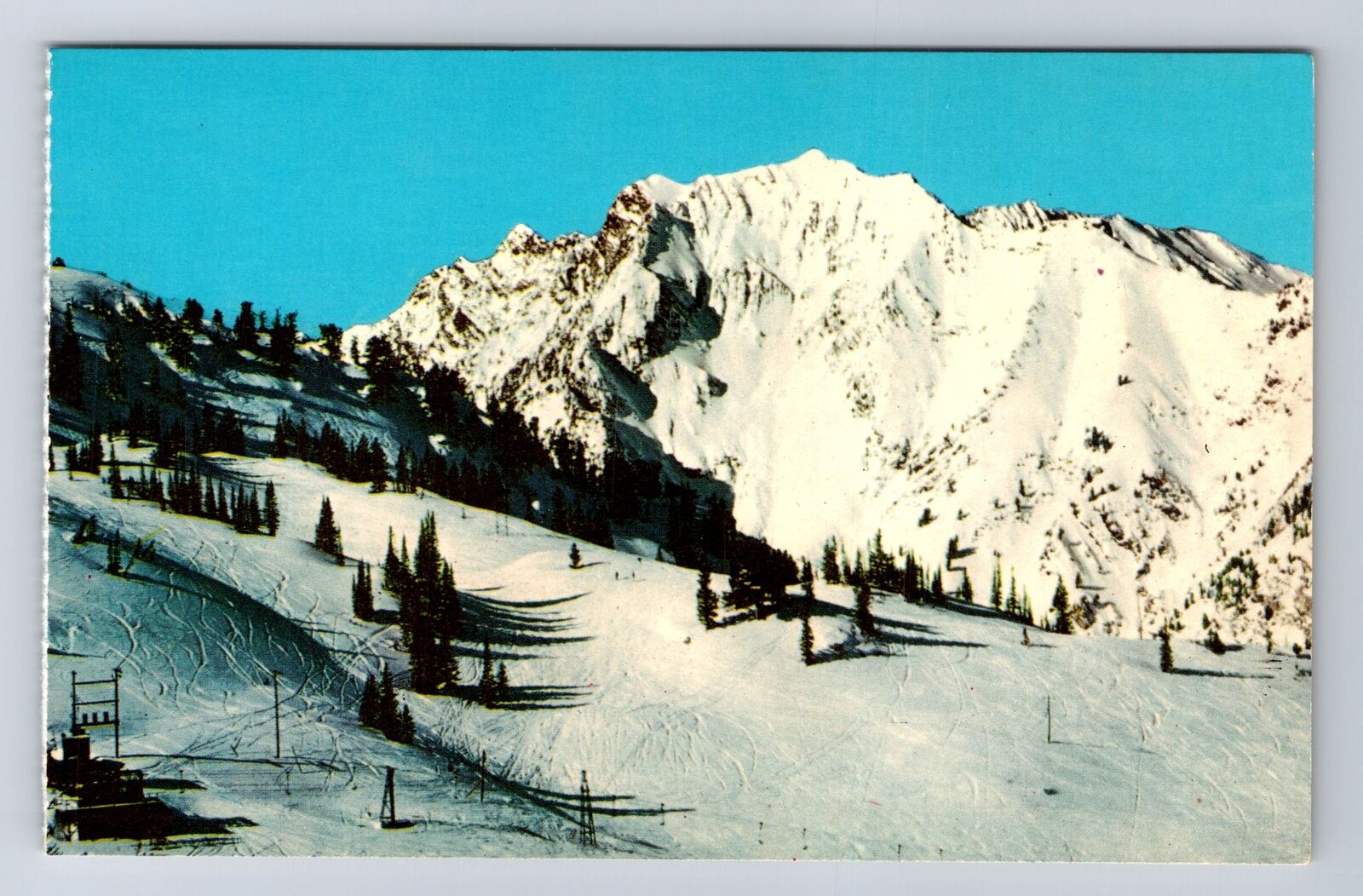 Alta UT-Utah, Little Cottonwood Canyon, Winter Mountains, Vintage Postcard