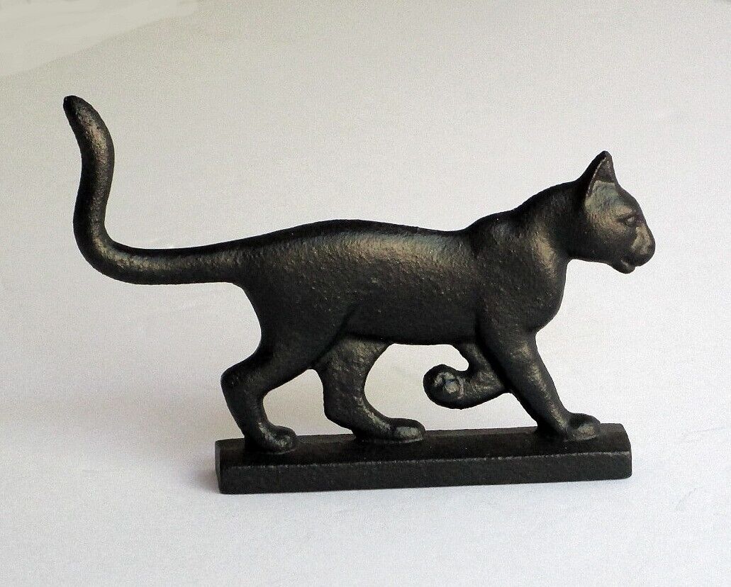 VTG Franklin Mint Cast Iron Bootscraper Curio Cabinet Collection Cat Figurine