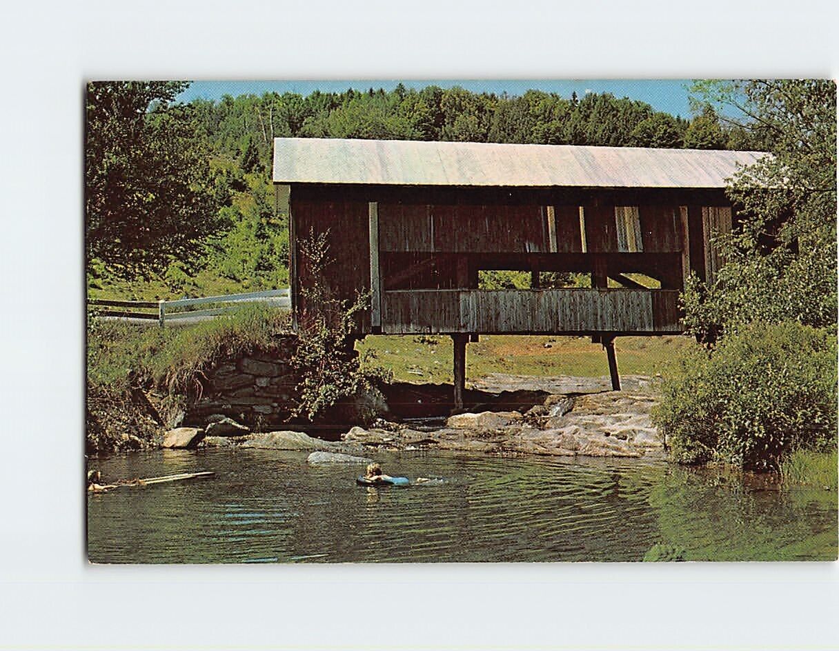 Postcard Enjoying a cool swim Northfield Falls Vermont USA