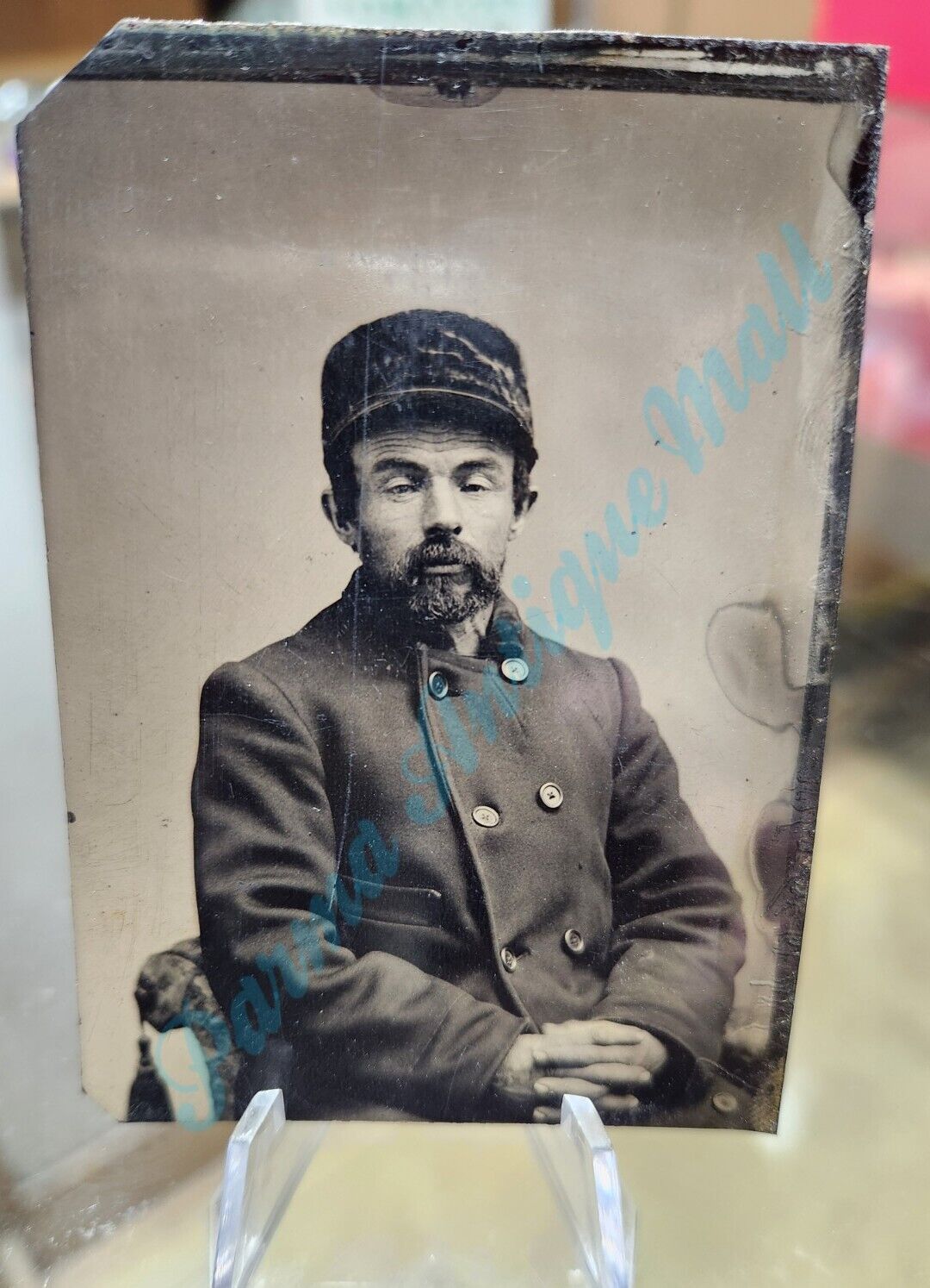 Antique Civil War Daguerreotype Tintype Soldier Photo No Case