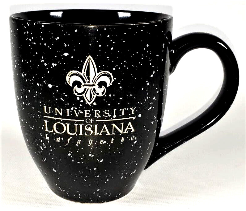 University of Louisiana Mug Coffee Cup Black Speckled Lafayette 4 1/4\