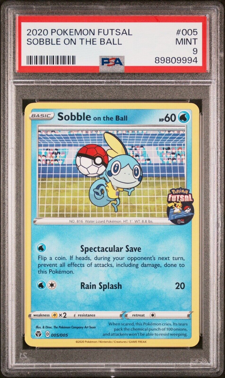 PSA 9 Sobble On The Ball 005/005 Futsal Promo - MINT Pokemon Card ✅
