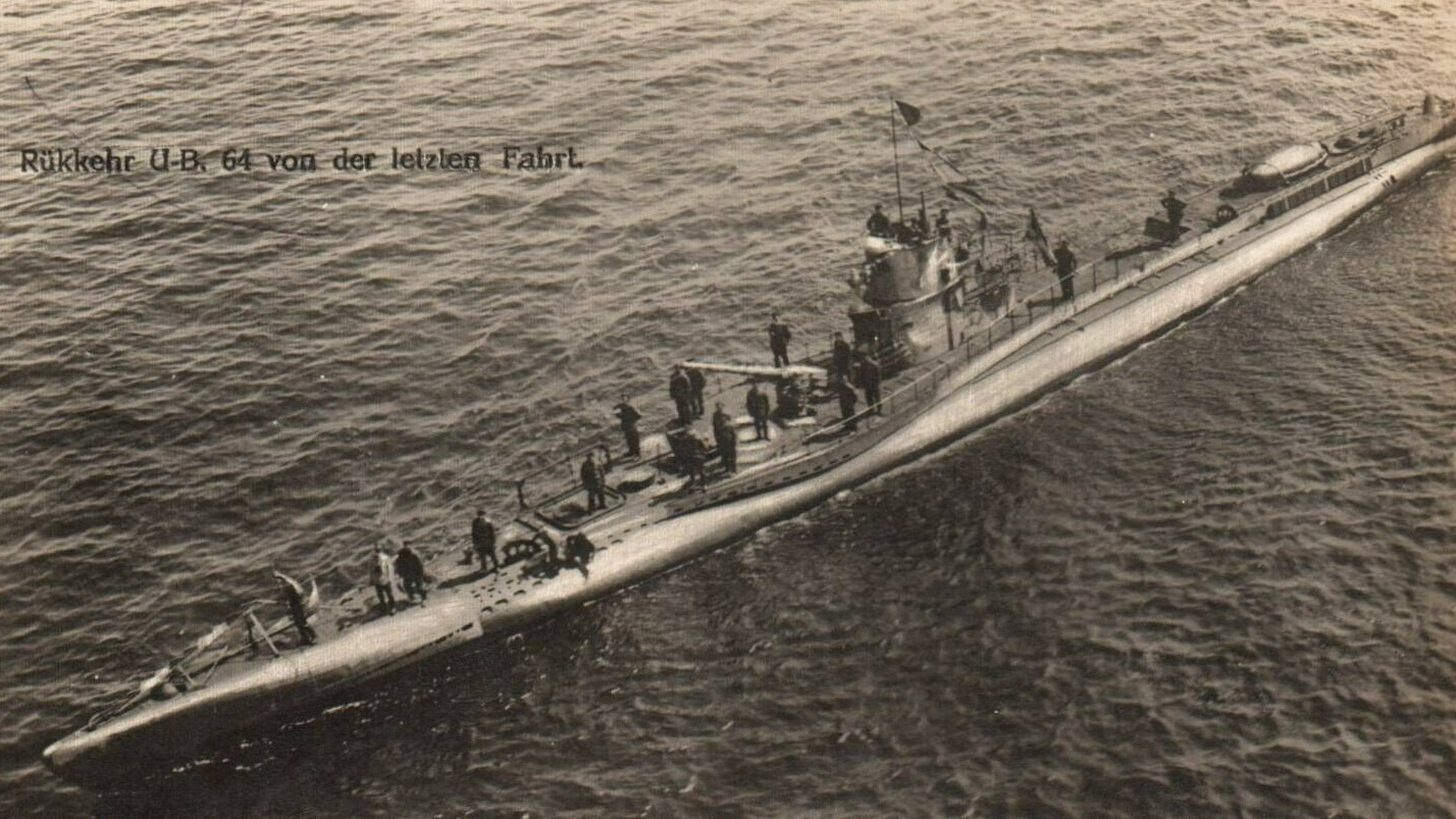 German Navy U-Boat Torpedo Returning in harbor WWI RPPC Postcard