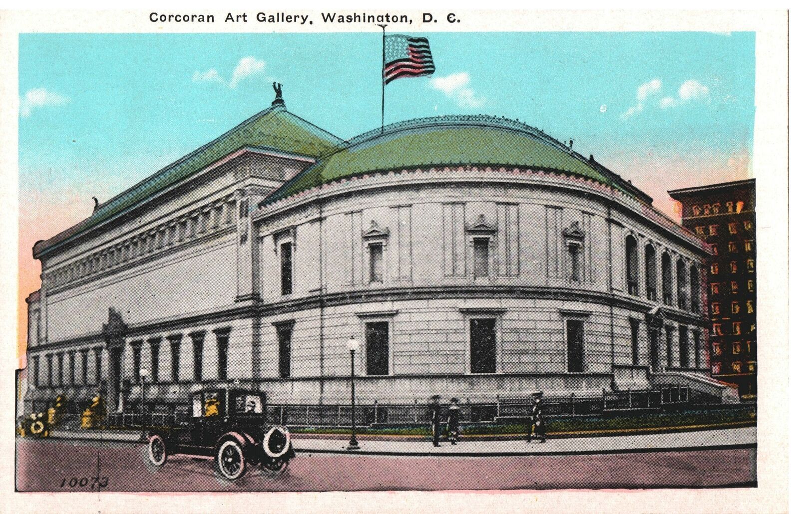 VINTAGE POSTCARD CORCORAN ART GALLERY WASHINGTON D. C. EARLY CARS