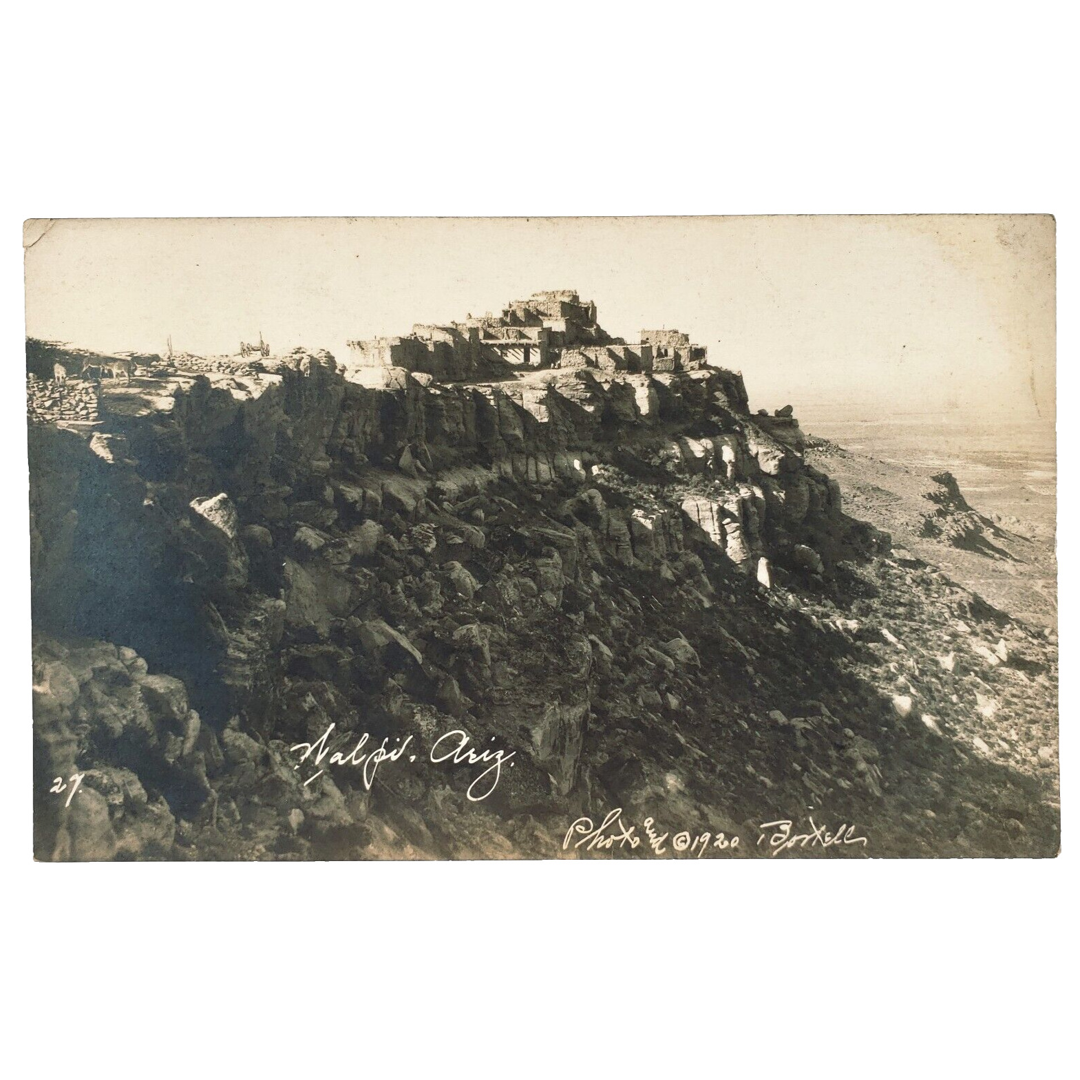 Walpi Arizona Hopi Village RPPC Postcard 1920s Navajo County Cliff Photo A4492