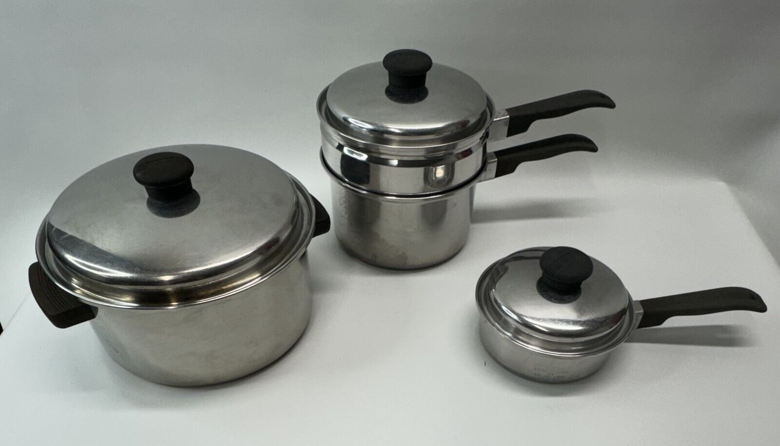 Vintage Kitchen Craft Cookware Set Aluminum Pots Pans Lids 6,3,1 Qt Free S&H