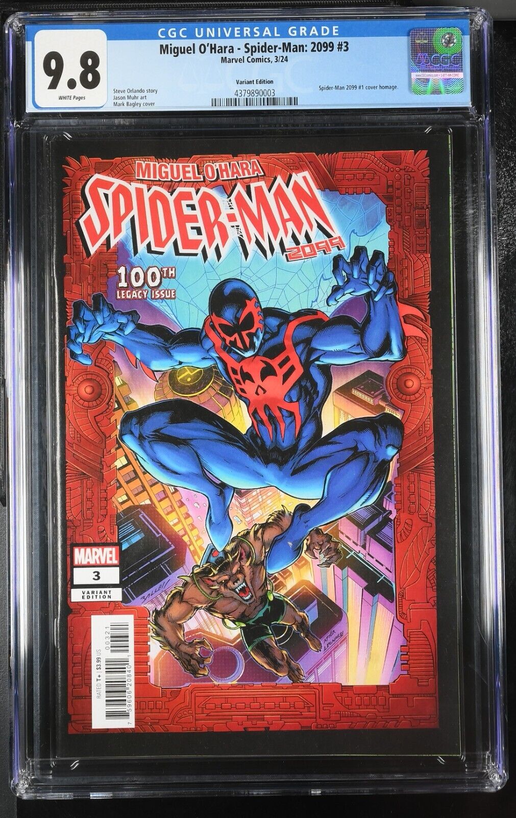 Miguel O'Hara Spider-Man 2099 #3 CGC 9.8 1992 #1 Homage Cover Marvel 2024 LG 100