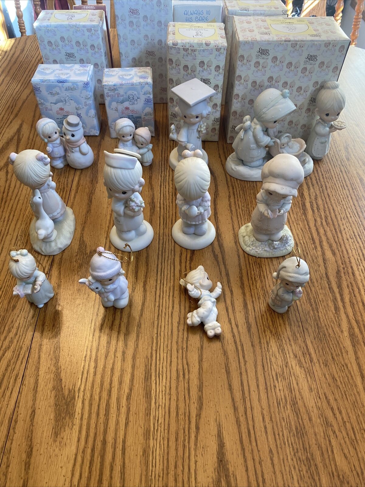 Vintage precious moments figurines lot Of 13 With Boxes Christmas Decoration