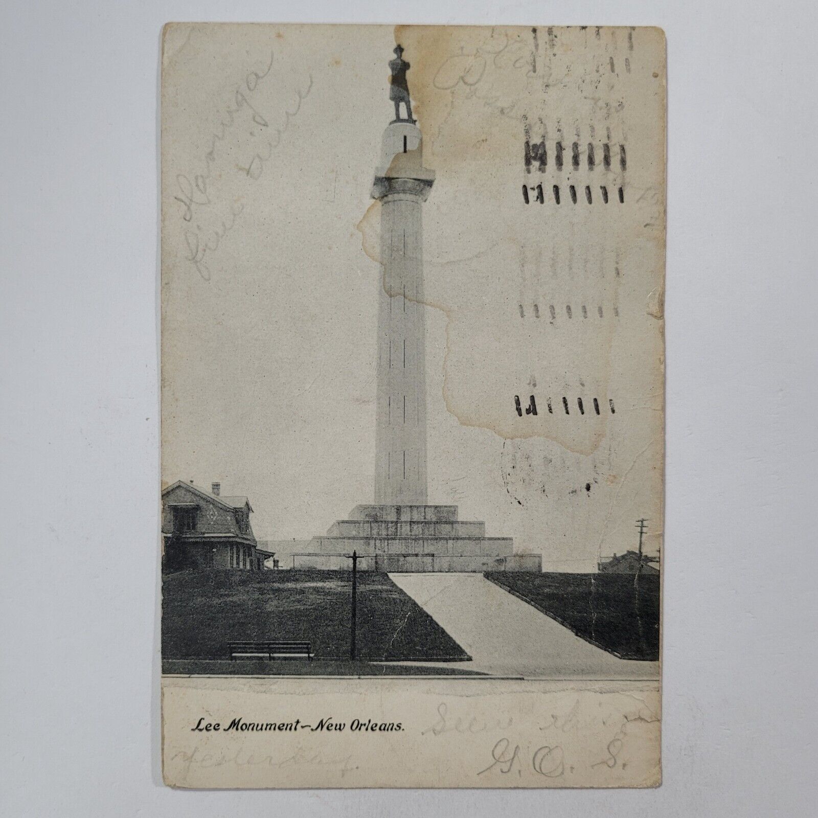 Lee Monument New Orleans Louisiana LA Vintage Postcard Undivided Back 1906