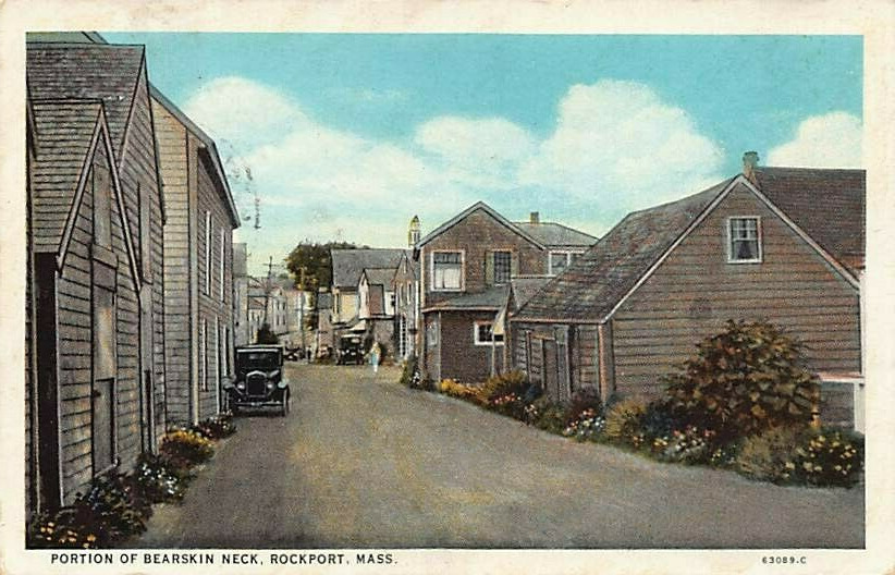 Postcard MA: Bearskin Neck, Rockport, Massachusetts, Antique WB c1935