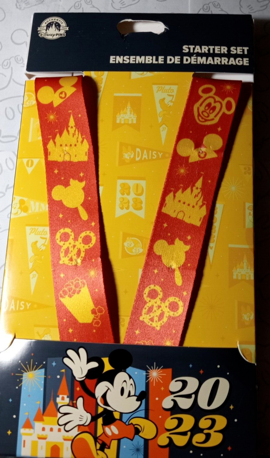 Pretzel Mickey Mouse Ice Cream 2023 DLR WDW Dated Year Pin Starter Lanyard Only