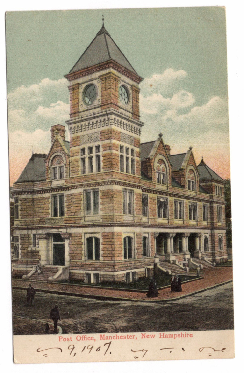 Vintage Postcard NH Manchester Post Office c1907 -*1567