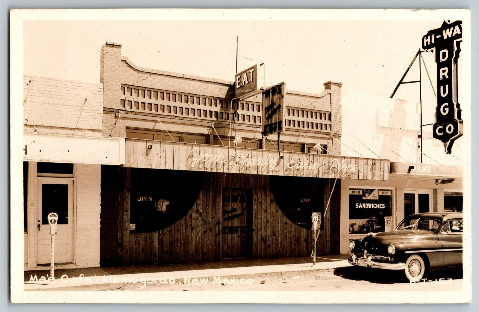 RPPC Vintage Postcard - New Mexico - Ma's Cafe Alamogordo - Real Photo