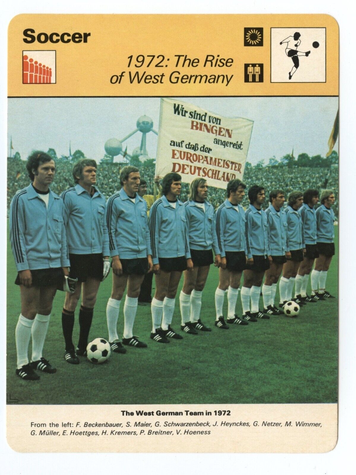 West German Team 1972 - Soccer Football   Sportscasters Card 