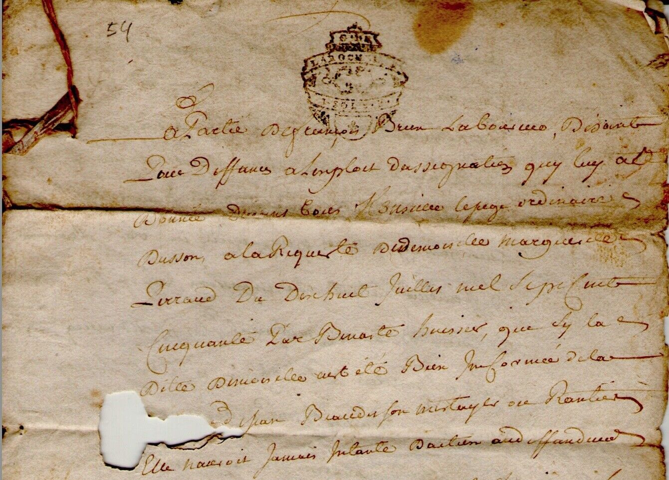 1753 Act Notarized Antique La Rochelle Usson Tan Perraud Baudet Sarrazin Laurent