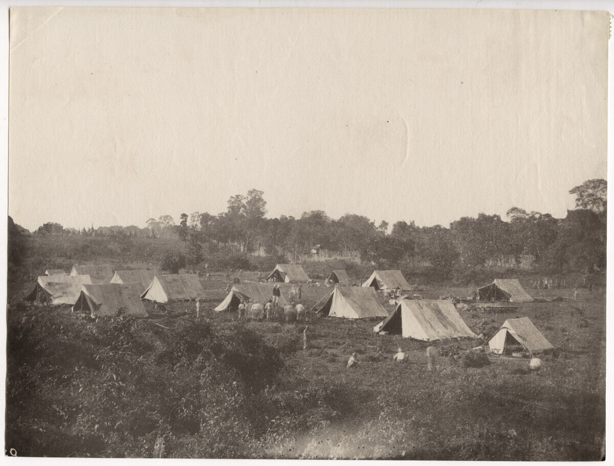 c.1880\'s INDIA BURMA ANGLO BURMESE WAR - TENTED CAMP