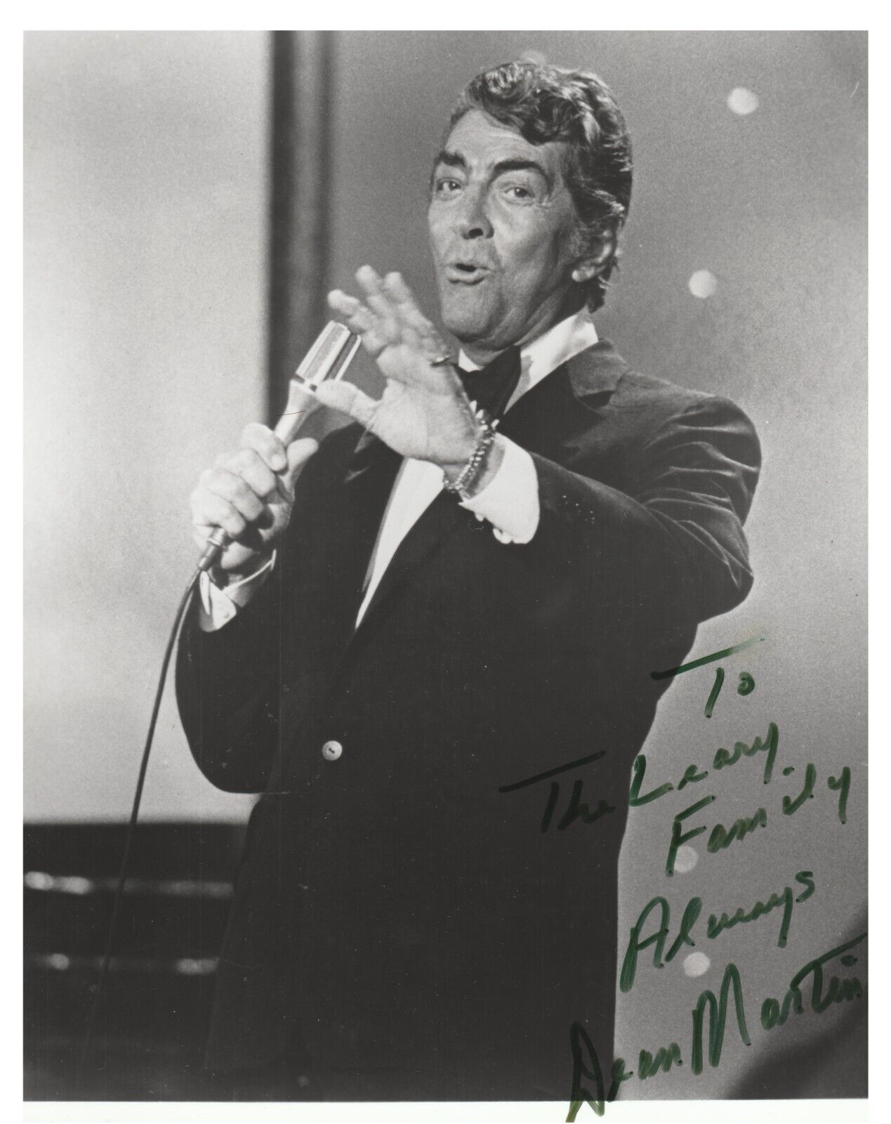 Dean Martin CERTIFIED Signed autographed  Dedicated 10x8”  photo +  COA