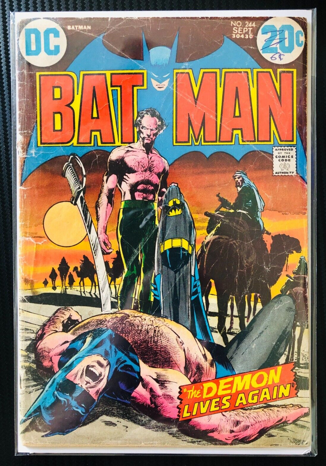 Batman #244 1972 DC Battle w/ Ra\'s al Ghul. Batman kisses Talia Ghul : Low Grade
