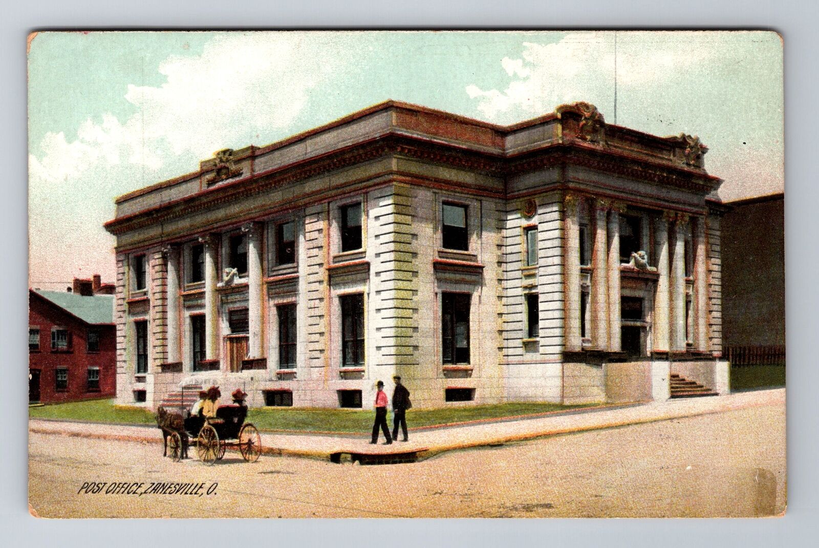 Zanesville OH-Ohio, Post Office, Antique Vintage Souvenir Postcard
