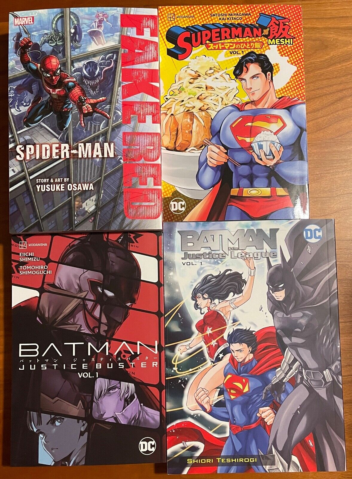 Marvel DC Manga Superman Batman Spider-man lot of 4 books