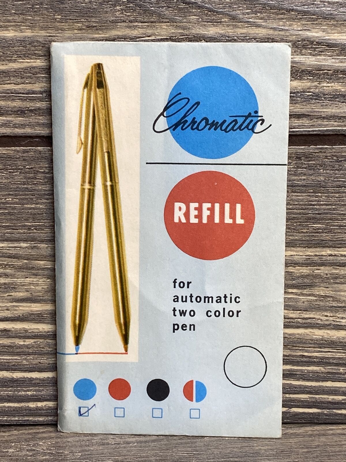 Vintage Chromatic Refill For Automatic Rwo Color Pen Blue Ink A4
