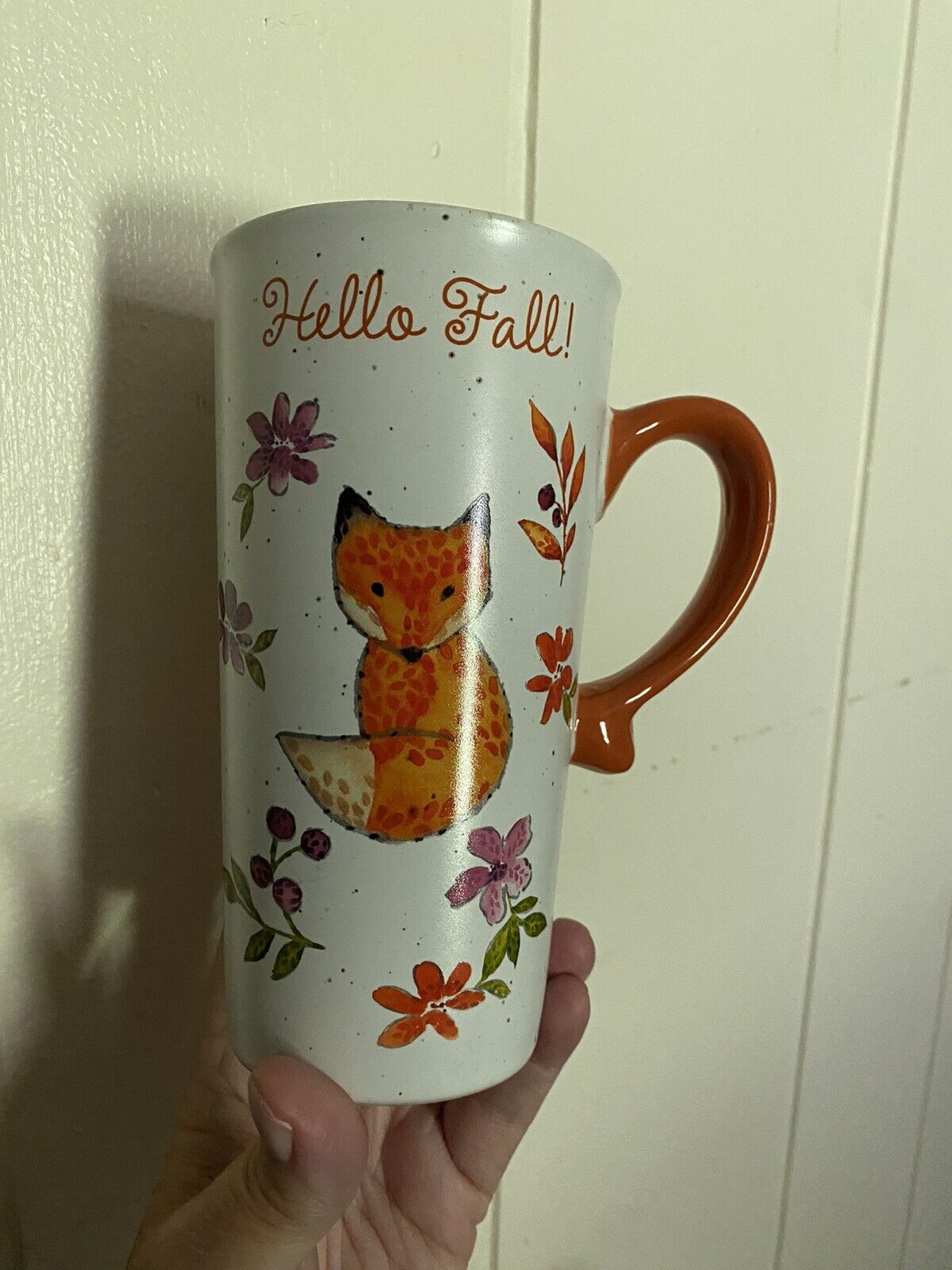 Sheffield Home Tall Coffee Mug Fox “Hello Fall”