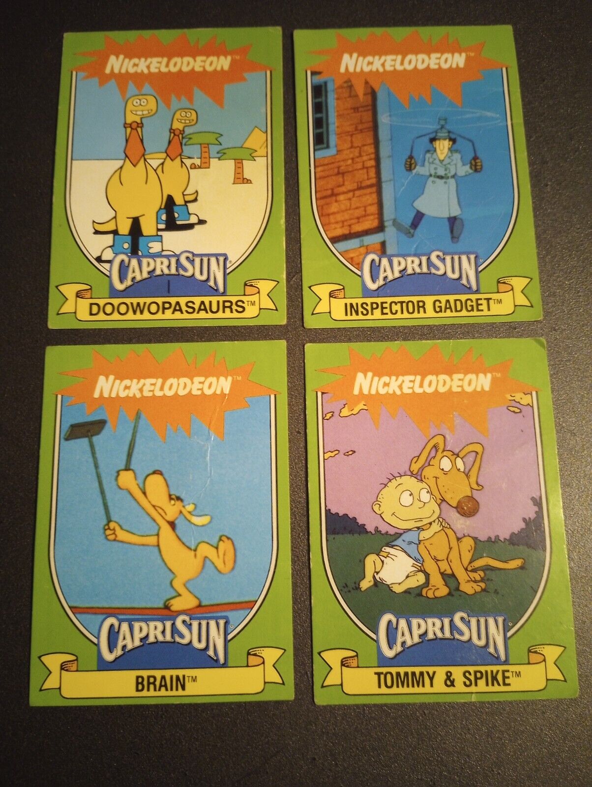 Lot Of 4 Nickelodeon Capri Sun Trading Cards 1991 Inspector Gadget Rugrats 