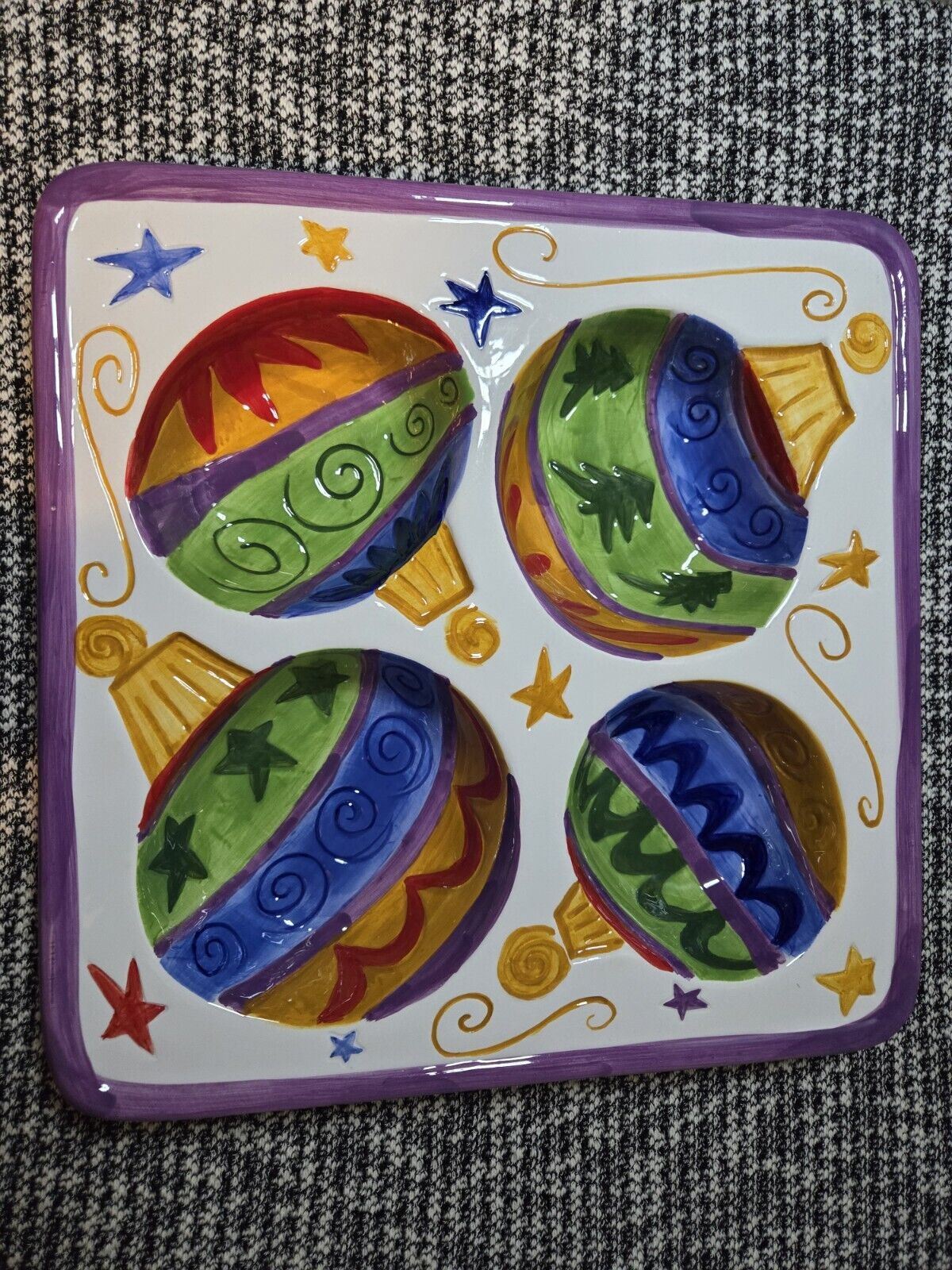 13x13 Christmas Ceramic Serving Platter