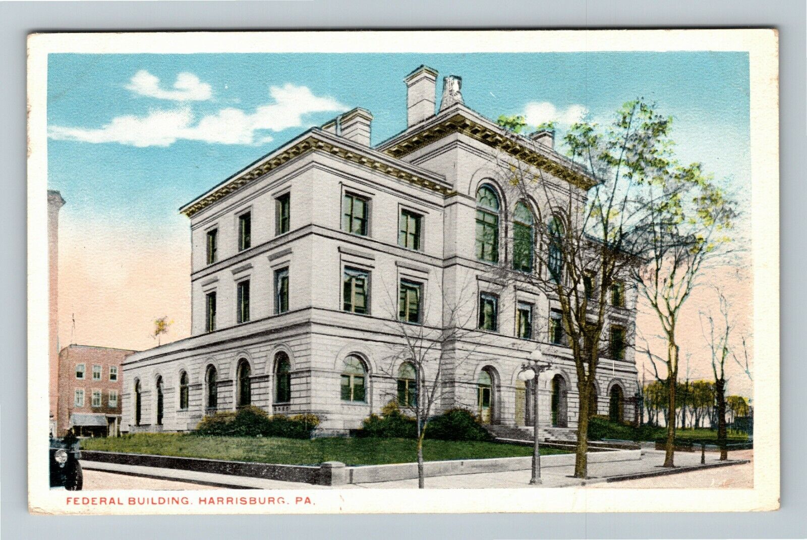 Harrisburg PA- Pennsylvania, Federal Building, Outside View, Vintage Postcard