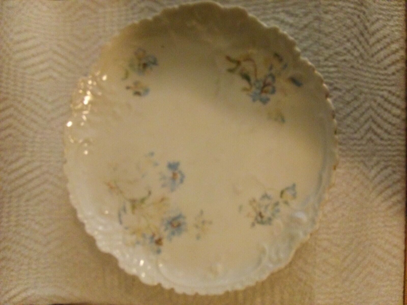 Antique porcelain austria blue flower serving tray platter dish fancy