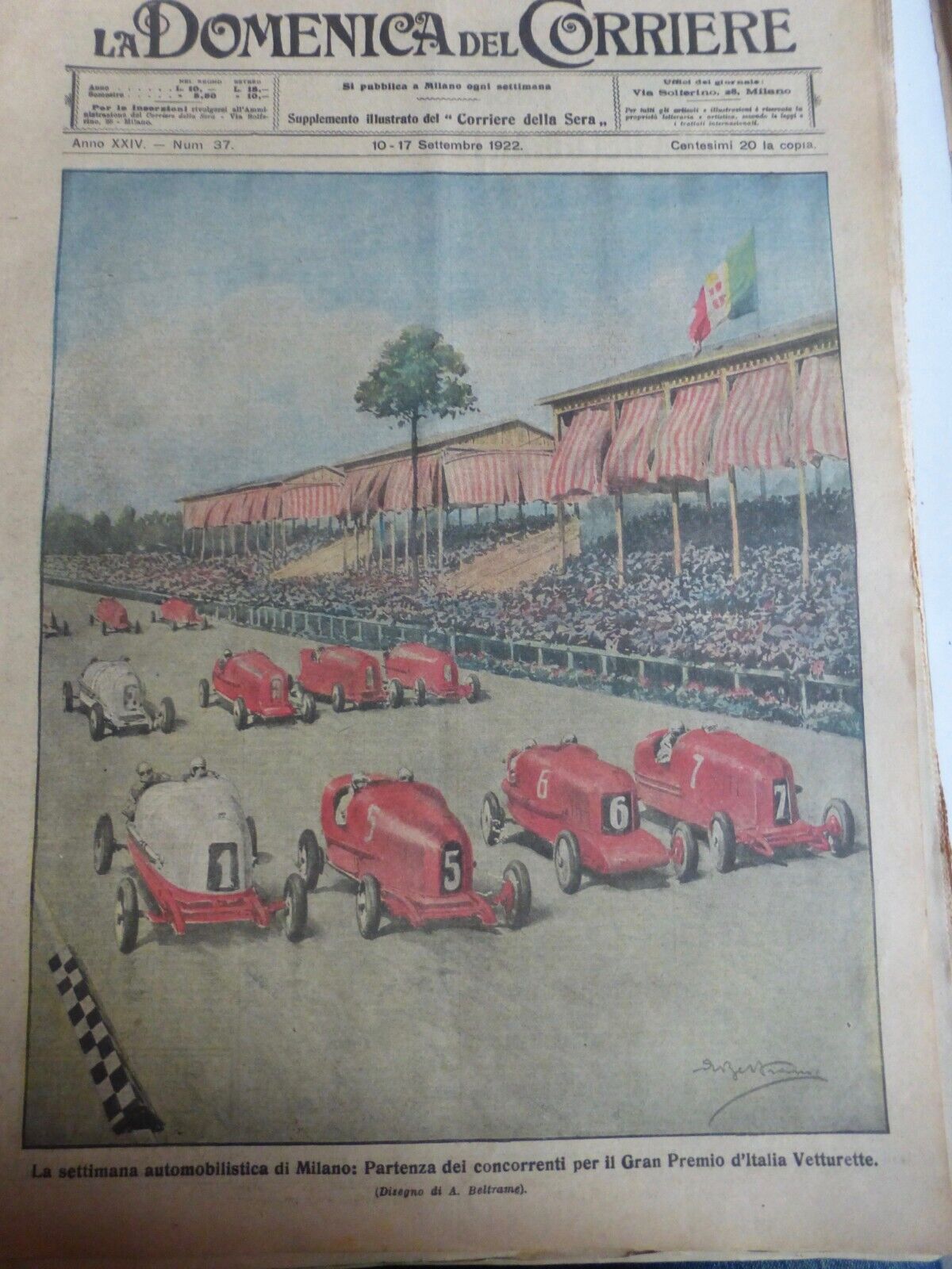1905 1925 Car Race Milan Montlhéry Madrid Berlin 6 Newspapers Antique