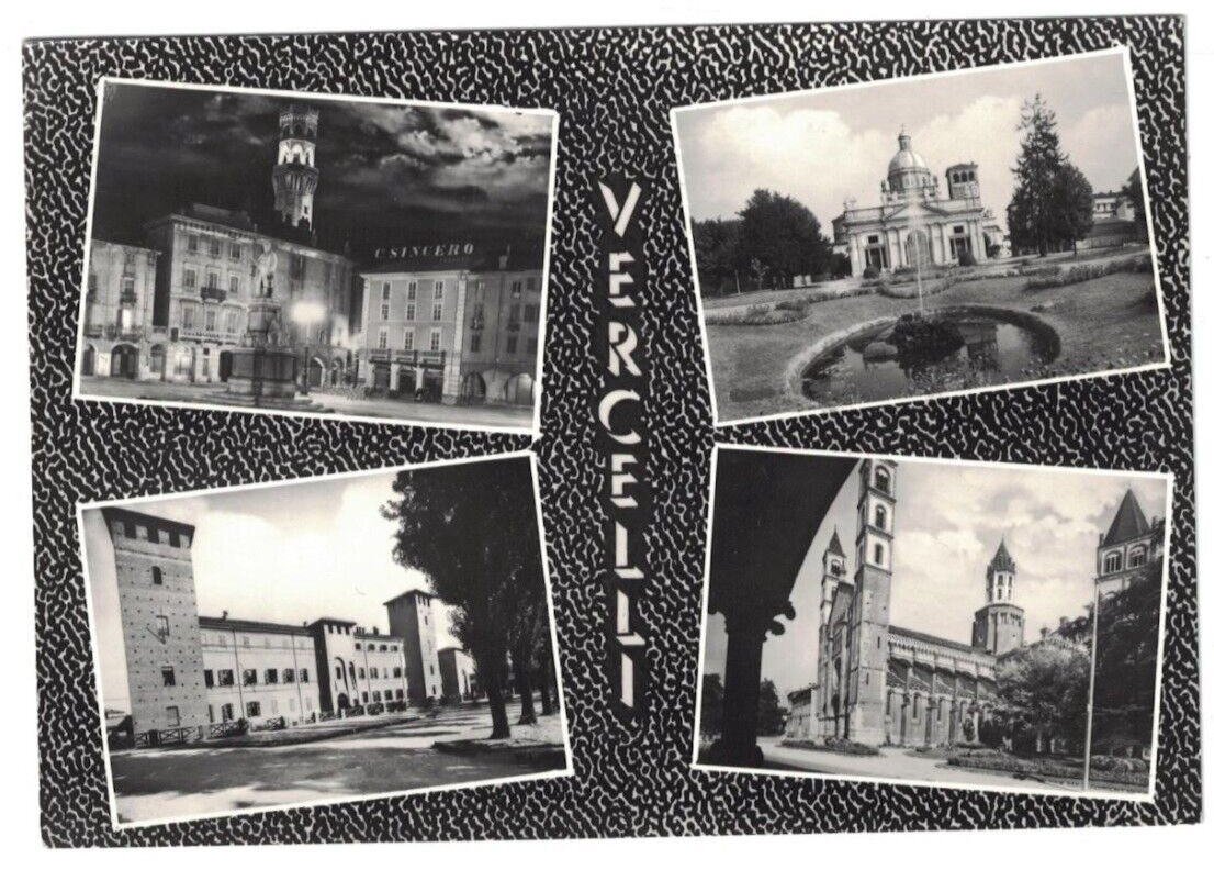 VINTAGE 1960'S MULTI VIEW REAL PHOTO RPPC VERCELLI ITALY