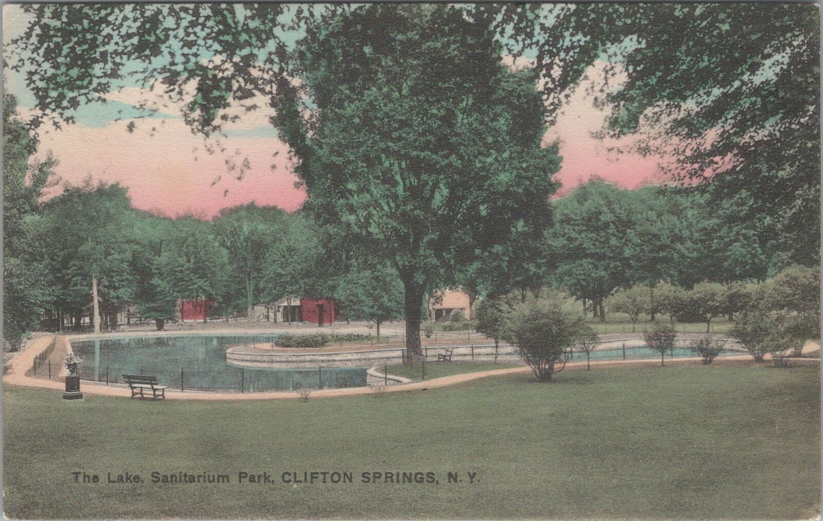 Postcard The Lake Sanitarium Park Clifton Springs NY 