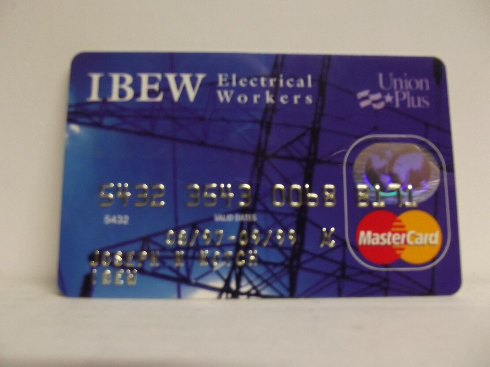Vintage, Master Card, Credit Card,  Exp 1999, IBEW Electrical Workers, #384
