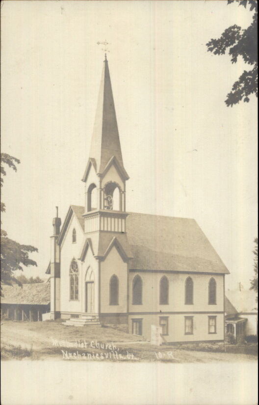 Mechanicsville VT Methodist Church c1910 Real Photo Postcard
