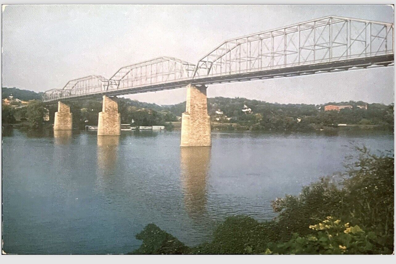 1940s Walnut Street Bridge Chattanooga Tennessee Vintage View Gram Postcard