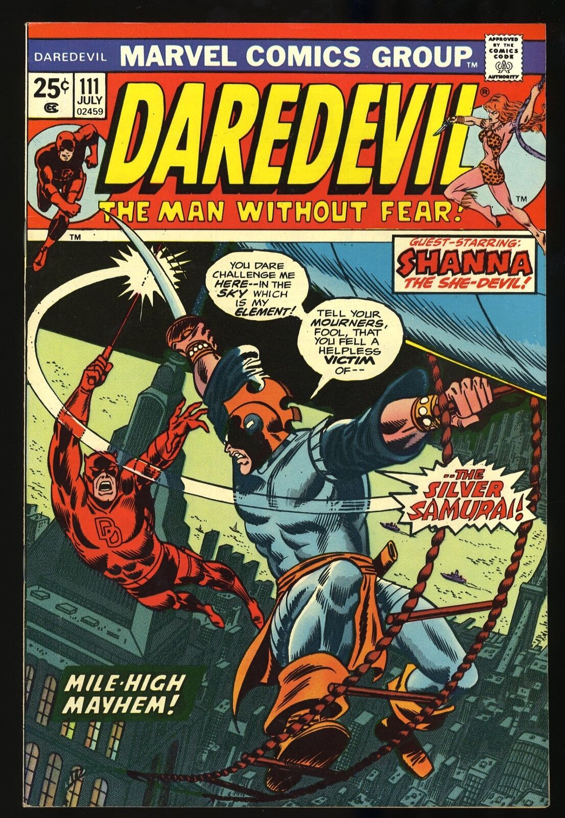 Daredevil #111 VF+ 8.5 1st Appearance Silver Samurai Black Widow Marvel 1974