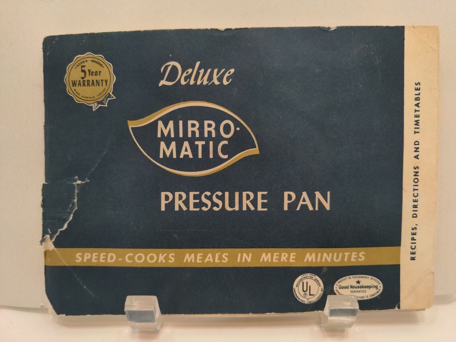 Deluxe Mirro Matic Pressure Pan Recipes Directions and Timetables Pamphlet    C7