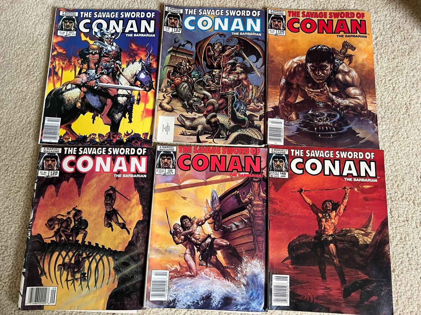 Savage Sword of Conan #117, #123, #126, #128, #129, #149 (Dark Horse Comics)