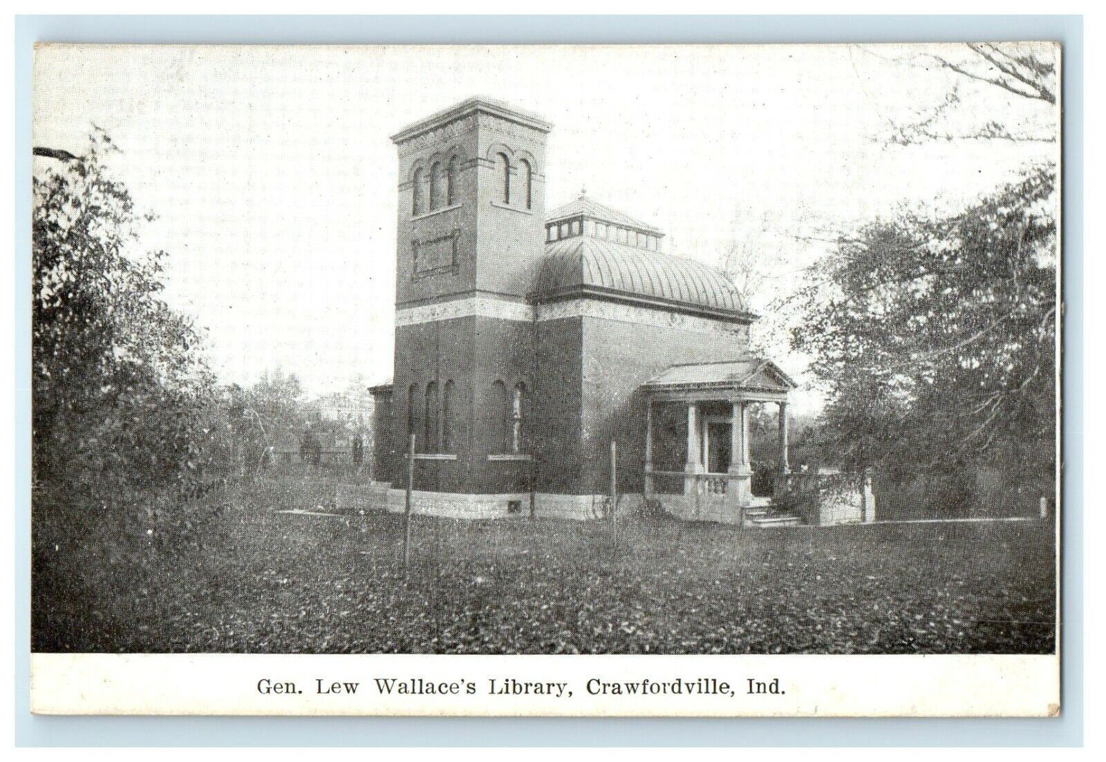 c1910's Gen. Lew Wallace's Library Crawfordville Indiana IN Antique Postcard